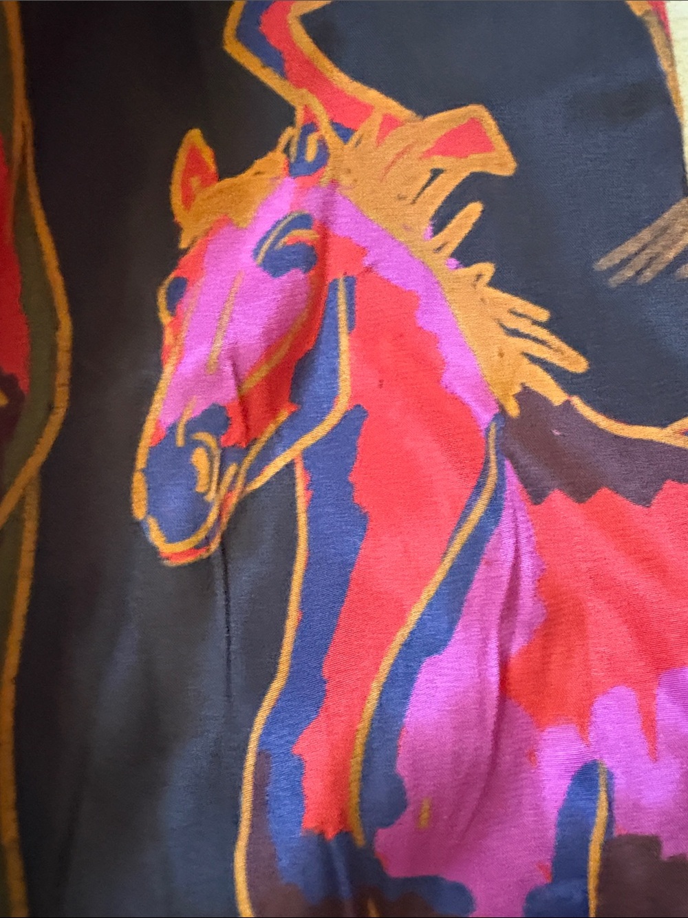 Farm Rio Wild Horses Belted Viscose Long Sleeve Jumpsuit Romper Sz XL - Picture 9 of 16